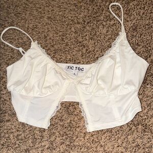 Tic Toc Women's Cream Lace Bralette